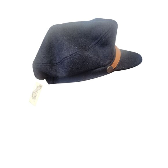 Universal Thread Navy Newsboy Cap With Tan Faux Leather Band - Picture 5 of 5